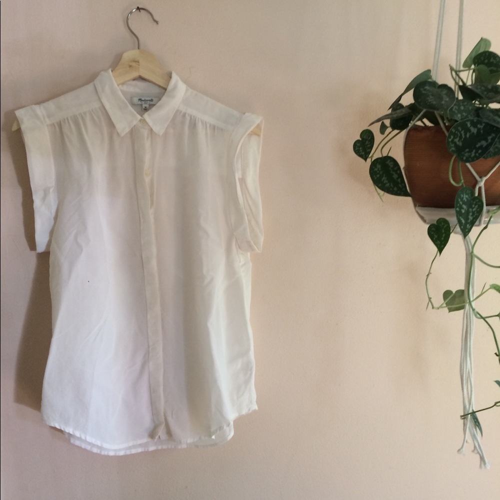Madewell silk blouse (off-white)